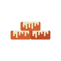 Delicious tres leches cake slices stacked on top of each other vector