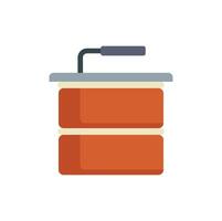 Chimney with metal platform and pipe is standing on white background vector
