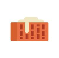 Construction worker building a wall with bricks and mortar vector