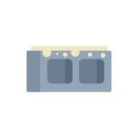Modern kitchen stove top featuring two burners and control knobs vector