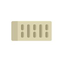 Blister pack containing green capsule pills icon vector