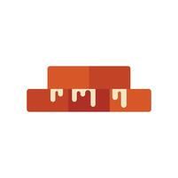 Brick wall being built with mortar in process illustration vector