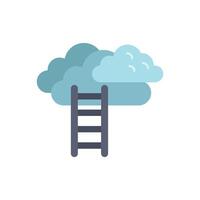 Ladder leading to success in cloud computing technology vector