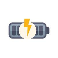 Battery icon showing energy status with lightning bolt vector