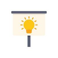 Whiteboard showing light bulb idea icon vector