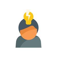 Businessman having a new idea with light bulb and lightning bolt vector