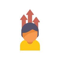 Young professional experiencing career growth with upward arrows vector
