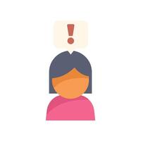 Woman having new idea with exclamation point flat icon design vector