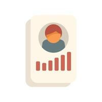 Manager planning strategy using data from employee profile card vector