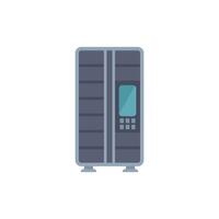 Data center server rack providing computing power for cloud services vector