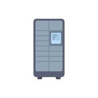 Server rack tower standing for data storage and processing vector