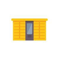 Yellow automated parcel locker terminal with closed door for secure delivery service vector