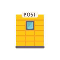 Yellow post office boxes with small window providing secure mail delivery service vector