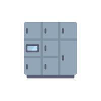 Modern metal lockers showing empty compartments with electronic lock system vector