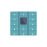 Automatic postal locker offering self service mailboxes for delivery vector