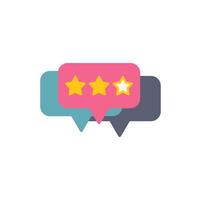 Speech bubbles showing three star rating system vector