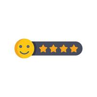 Customer showing five star rating with happy emoji icon vector