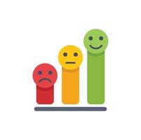 Customer satisfaction graph showing increasing positive feedback vector