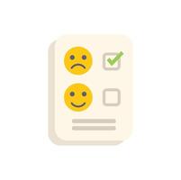 Customer choosing positive feedback on survey form with emojis vector