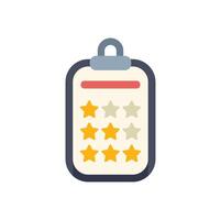 Clipboard showing customer satisfaction with star rating system vector