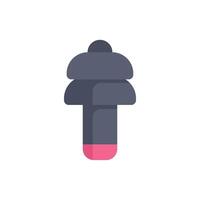 Earplug protecting hearing from noise pollution icon vector