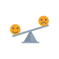 Seesaw showing importance of positive thinking and optimism vector