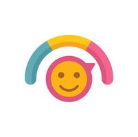 Colorful speedometer chart showing customer satisfaction rating with smiling face vector