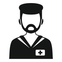 Ship doctor wearing uniform with cross patch icon vector