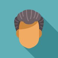 Man face faceless character showing stylish haircut with volume and grey hair on turquoise background vector