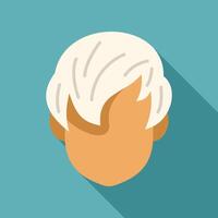 Blond man character looking down flat design illustration vector