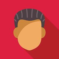 Faceless man with short hair and blank expression on red background vector