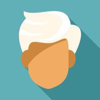Man having hair covered by towel after shower vector