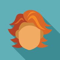 Person showing red hair in modern flat design style with long shadow vector