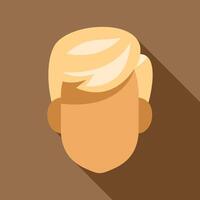 Blond man faceless portrait with long shadow vector