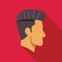 Man showing stylish retro hairstyle side view flat design illustration vector