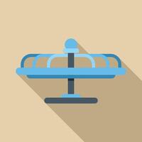 Blue roundabout spinning on the playground illustration vector