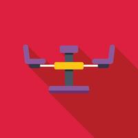 Double seesaw with seats on sides standing on one central support vector
