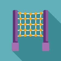 Children playground climbing wall netting with yellow balls is waiting for kids vector