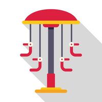 Red and yellow merry go round with empty seats on playground vector