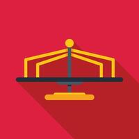 Yellow merry go round on red background with long shadow vector