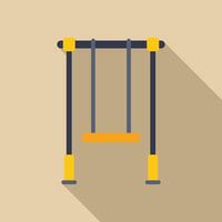 Empty swingset hanging on playground with long shadow vector