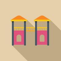 Double playground tower with bridge and slide entrance vector