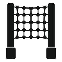 Climbing wall with ropes and holes for children playground activity vector