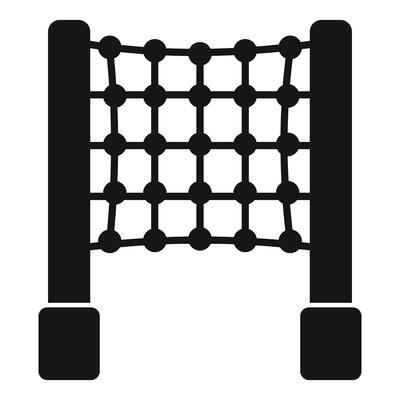 Climbing wall with ropes and holes for children playground activity