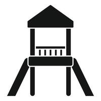 Kids playground slide tower icon, simple style vector