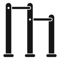 Outdoor gym station icon showing parallel bars for fitness training vector