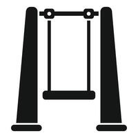 Swing set silhouette icon representing playing and recreation vector