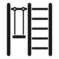Swing set and climbing frame silhouette icon representing outdoor play vector