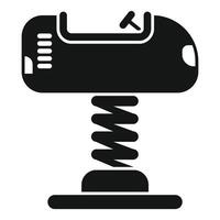 Kid plane spring see saw icon, simple style vector