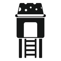 Climbing wall for kids with climbing holds and ladder icon simple style vector